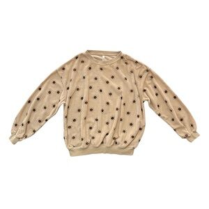 Rylee + Cru Tan Sweatshirt with Brown Sunburst Print